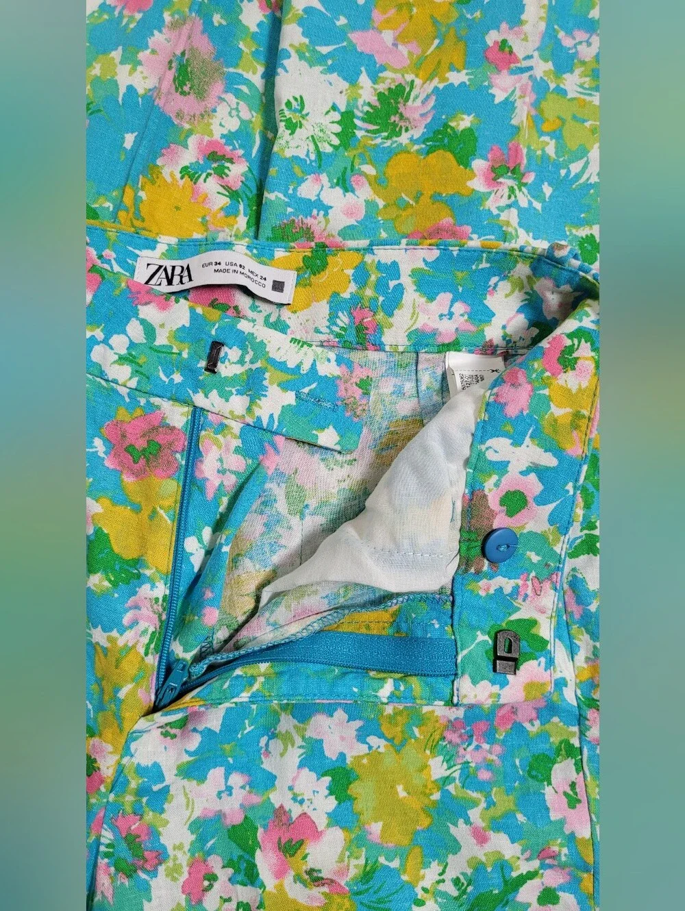 EUC | Zara Floral Lightweight Linen Blend Pants